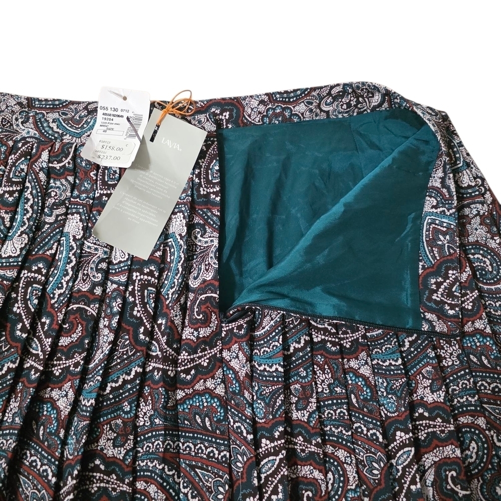 Lavia 18 Made in Italy Pleated Paisley Skirt NWT | Size 48 - Picture 4 of 6